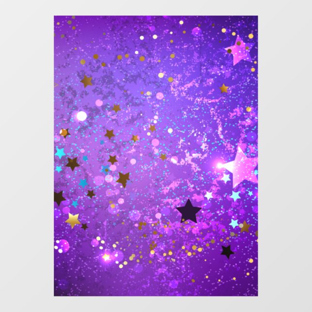 Vinilos Para Cristales Fondo de Relieve metalizado púrpura con estrellas (Hoja)