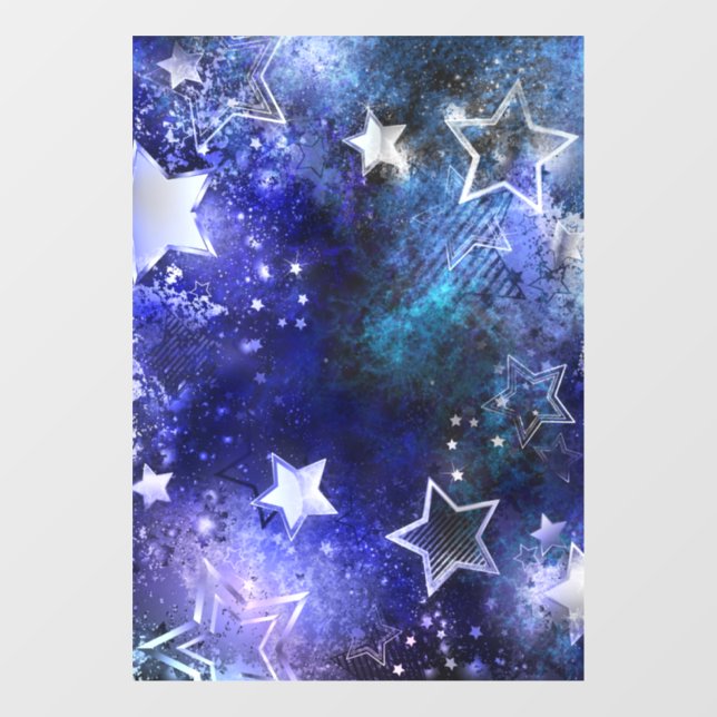 Vinilos Para Cristales Fondo espacial con estrellas (Hoja)