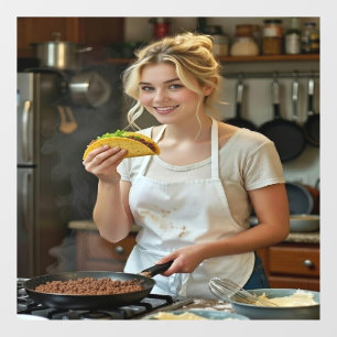 Vinilos Para Cristales Foto de comer tacos personalizar
