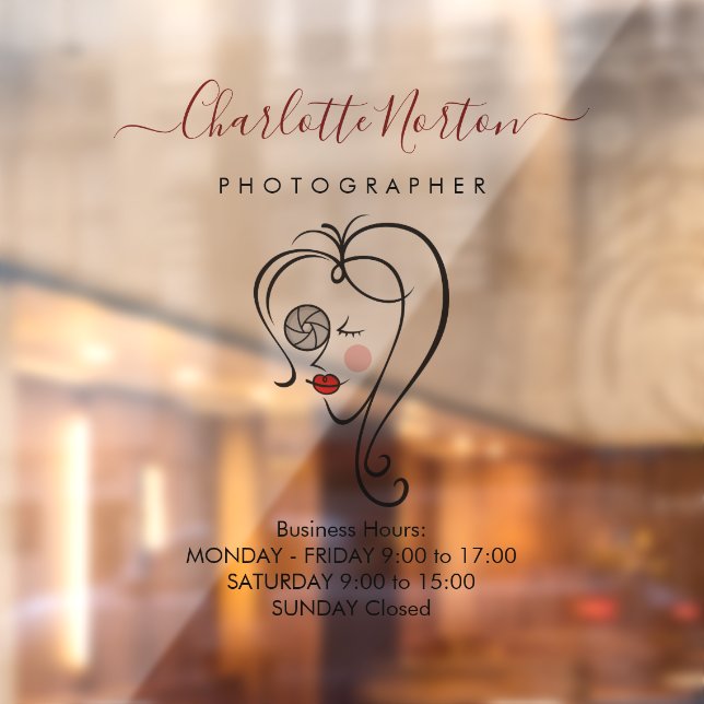 Vinilos Para Cristales Fotógrafa Femenina Window Cling (Hoja 2)