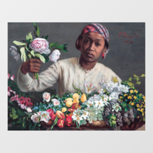 Vinilos Para Cristales Frederic Bazille - Joven mujer con peonías