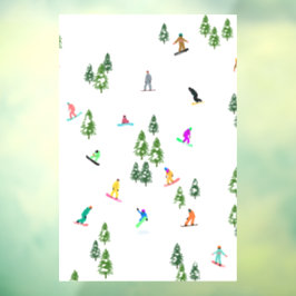 Vinilos Para Cristales Freeride Snowboarder Ilustracion Snowboarding