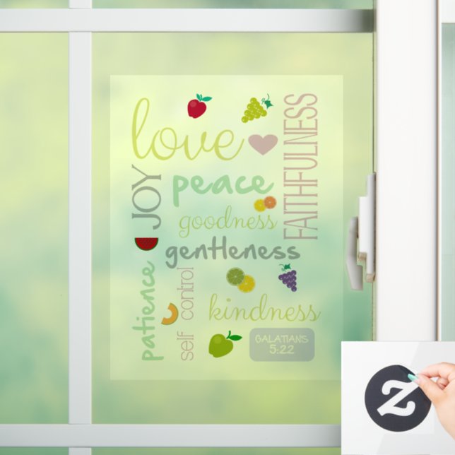 Vinilos Para Cristales fruto del Espíritu Santo, linda fe cristiana (Hogar)