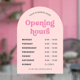 Vinilos Para Cristales Fuente Rosa Retro Tendencias Arco Horario Comercia