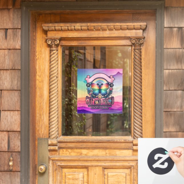 Vinilos Para Cristales Fuera y orgulloso Fiesta del Orgullo Gay (Puerta de casa)