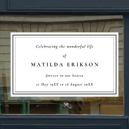 Vinilos Para Cristales Funeral elegante | Clásico En La Memoria De Amar