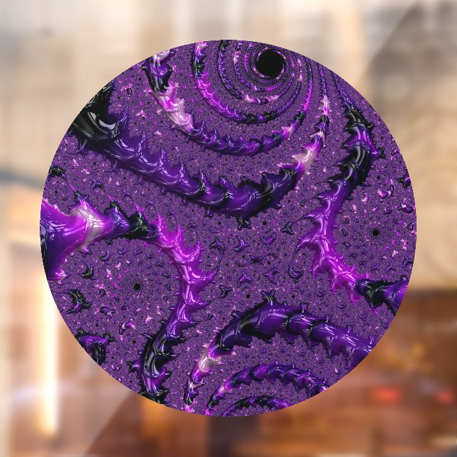 Vinilos Para Cristales Funky Bold Boho Purple Digital Resumen Fractal (Hoja 2)