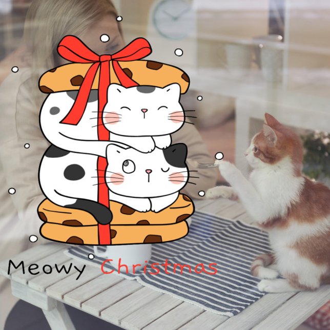 Vinilos Para Cristales Funny Cats Cookies Meowy Navidades Mascota Vet (Subido por el creador)