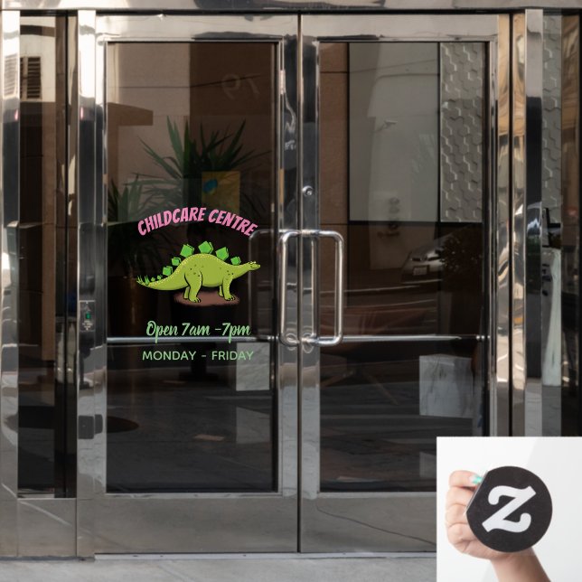 Vinilos Para Cristales Funny stegosaurus dinosaur personalizado (Puerta de oficina)