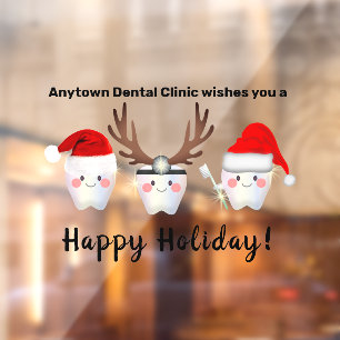 Vinilos Para Cristales Funny White Teeth Dentistry Navidades