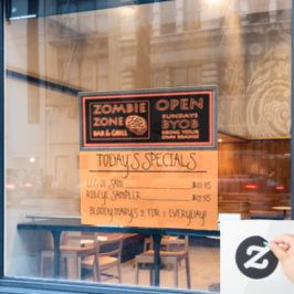 Vinilos Para Cristales Funny Zombie Zone Halloween