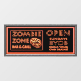 Vinilos Para Cristales Funny Zombie Zone Halloween