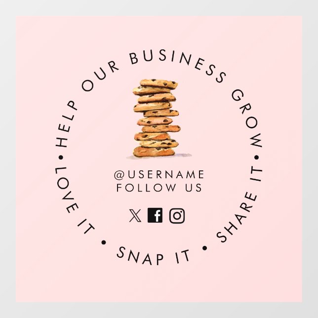 Vinilos Para Cristales Galleta de chocolate galletita Panadería Sigan los (Hoja)