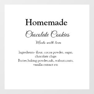 Vinilos Para Cristales Galletas de chocolate caseras hechas con amor añad