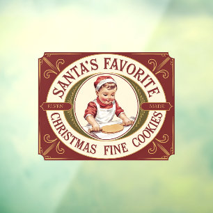 Vinilos Para Cristales Galletitas de Navidades favoritos de Santa Claus