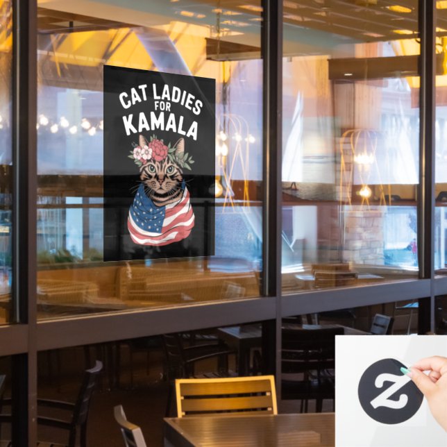 Vinilos Para Cristales Gato Damas De La Elección De Kamala Cat Lady Harri (ventana del restaurante)