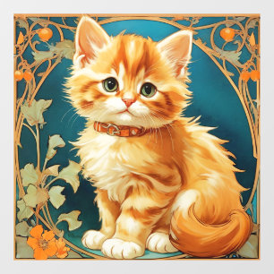 Vinilos Para Cristales Gato de Alphonse Mucha Art Nouveau