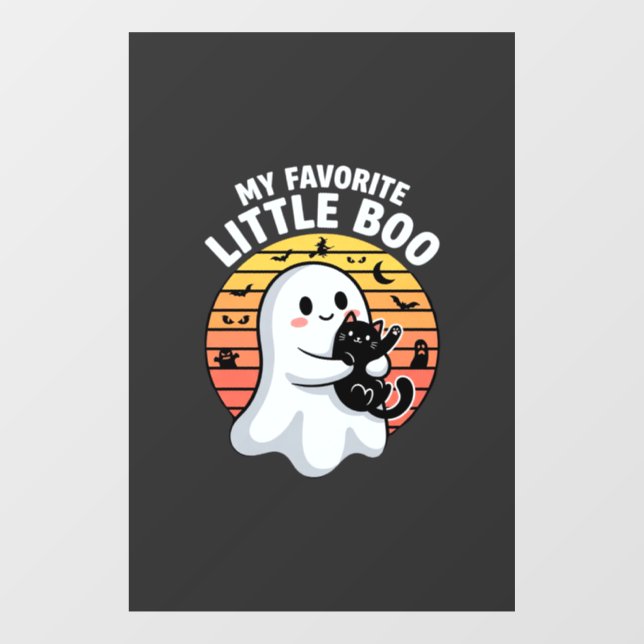 Vinilos Para Cristales Gato Fantasma de Halloween Little Boo (Hoja)