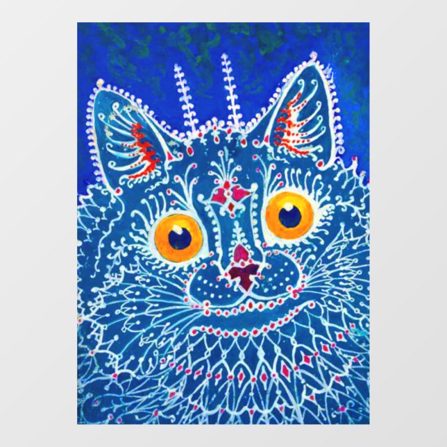 Vinilos Para Cristales Gato gótico azul (Hoja)