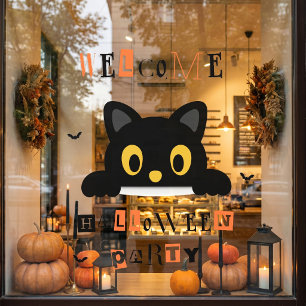 Vinilos Para Cristales Gato negro lindo de Halloween