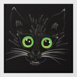 Vinilos Para Cristales Gato Oído Verde Sonriente