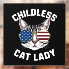 Vinilos Para Cristales Gato sin hijos Lady Kamala Harris 2024