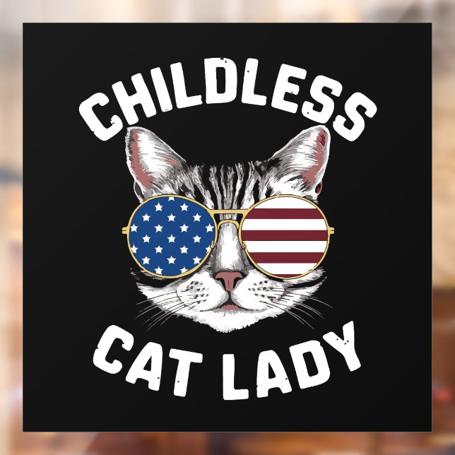 Vinilos Para Cristales Gato sin hijos Lady Kamala Harris 2024 (Hoja 2)