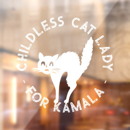 Vinilos Para Cristales Gato sin hijos Lady para kamala gato gracioso blan