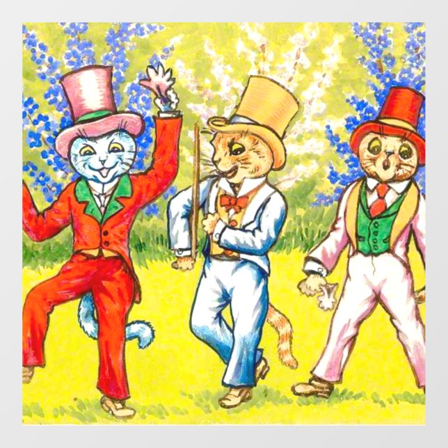 Vinilos Para Cristales Gatos bailando (Hoja)