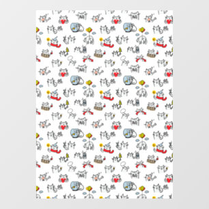 Vinilos Para Cristales Gatos divertidos, leche y magia.