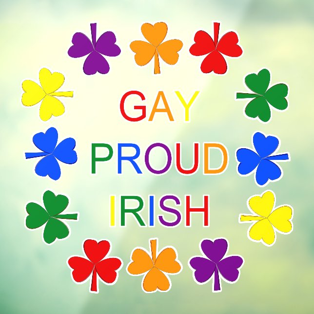 Vinilos Para Cristales Gay Proud Irlandés LGBT Rainbow Shamrock (Hoja 3)