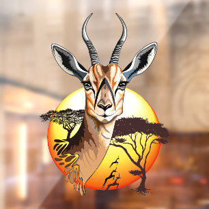 Vinilos Para Cristales Gazelle Animal salvaje Antelope africano