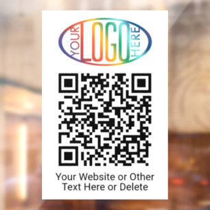 Vinilos Para Cristales Generador de Código QR y Logotipo Empresarial Simp