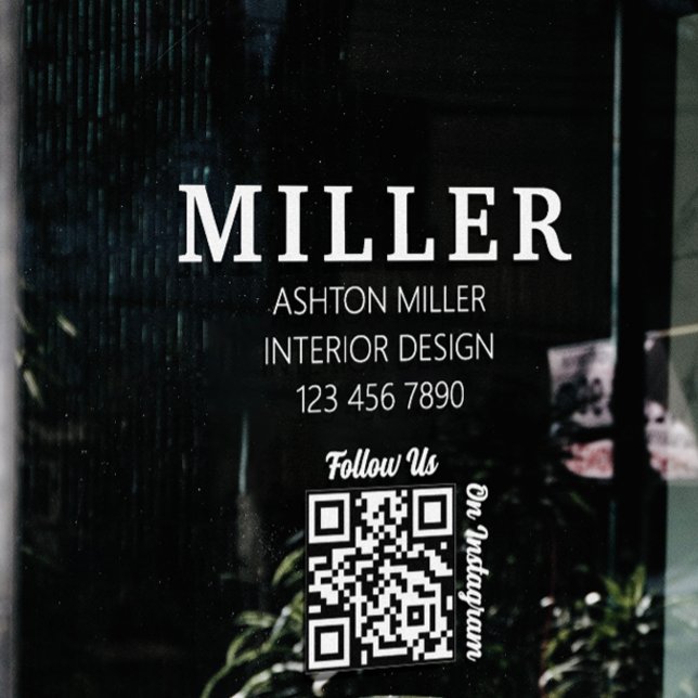 Vinilos Para Cristales Generar código Qr de contratista Simple y Profesio (Building Contractor Qr Code Simple & Professional Window Cling)