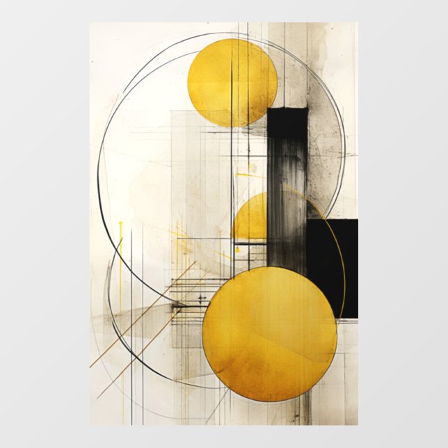 Vinilos Para Cristales Geometría dorada (Hoja)