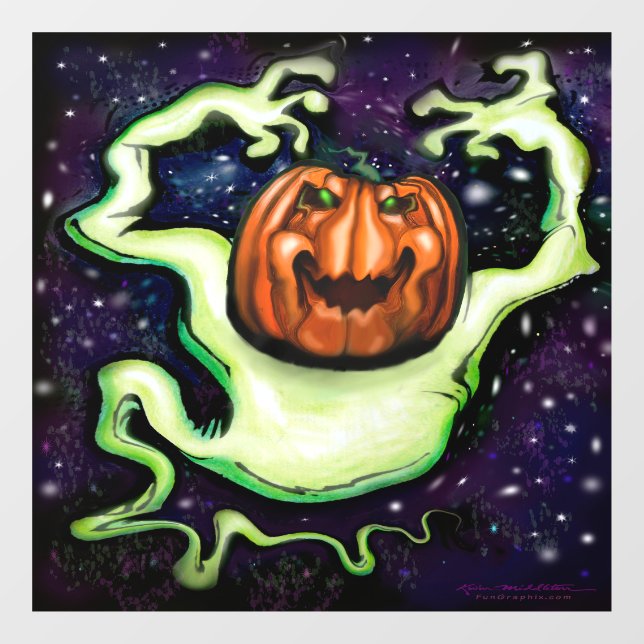 Vinilos Para Cristales Ghostly Pumpkin (Hoja)