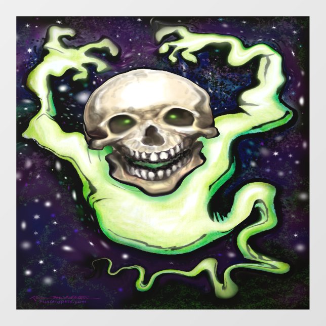 Vinilos Para Cristales Ghostly Skull (Hoja)