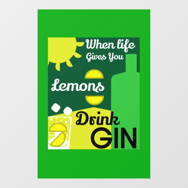 Vinilos Para Cristales Gin Drinkers | Love Gin | Decoración del hogar | B (Hoja)