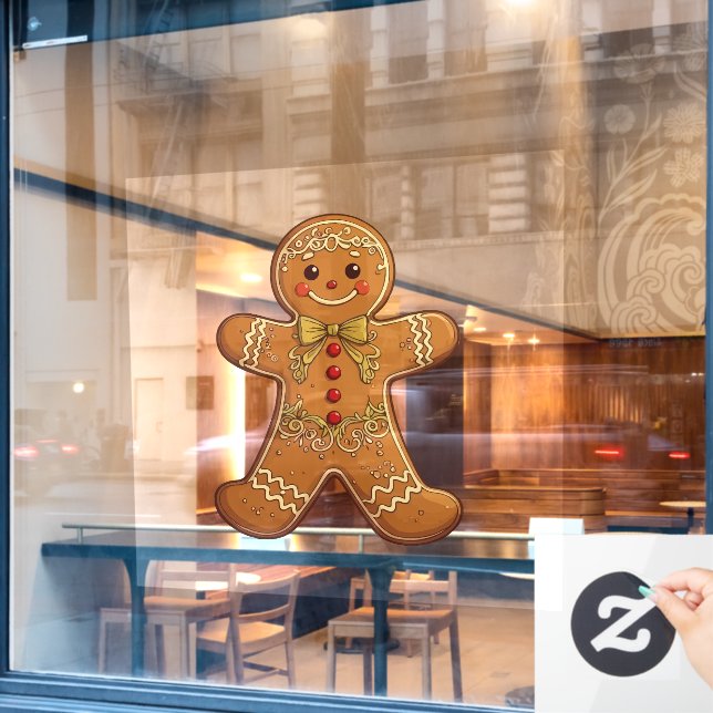 Vinilos Para Cristales Gingerbread Man Cookies Cute Christmas (Ventana de cafetería)