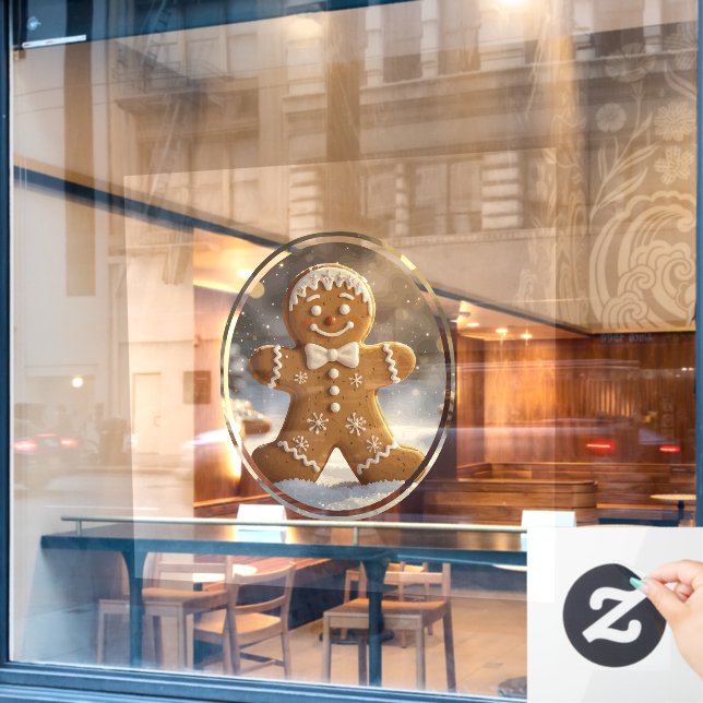Vinilos Para Cristales Gingerbread Man Cookies Whimsical Christmas (Ventana de cafetería)