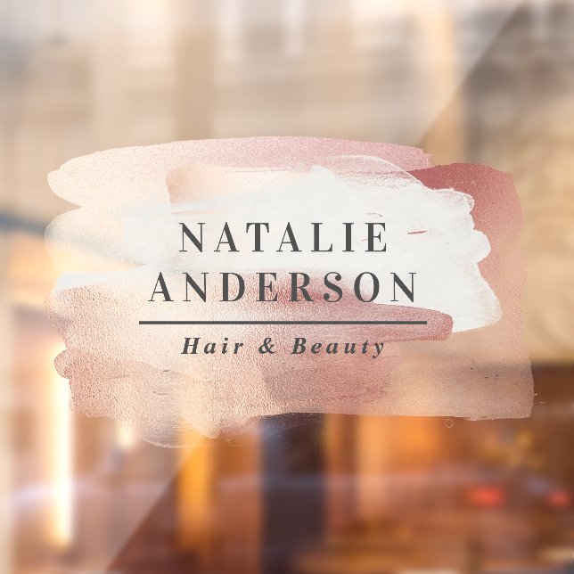 Vinilos Para Cristales Girly Pink Modern Watercolour Branding Sign (Hoja 2)