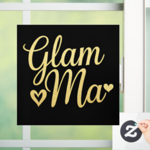Vinilos Para Cristales Glam Ma Corazón de Oro Mamá Abuela Día de la Madre