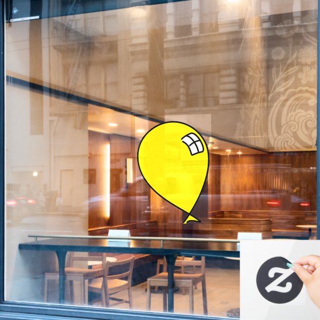 Vinilos Para Cristales Globo feliz amarillo (Ventana de cafetería)
