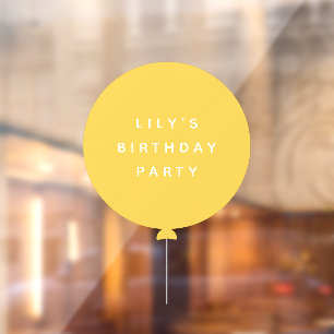 Vinilos Para Cristales Globo moderno Niños amarillos Nombre del Fiesta