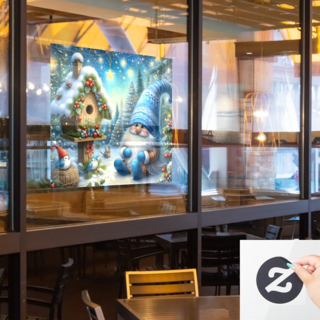 Vinilos Para Cristales Gnome and Birdhouse Window Cling (ventana del restaurante)