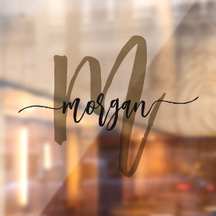 Vinilos Para Cristales Gold Black Monograma Business