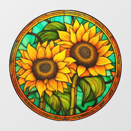 Vinilos Para Cristales Golden Sunflowers Faux Seted Glass