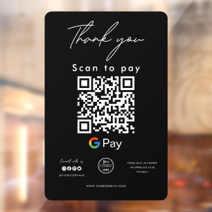 Vinilos Para Cristales Google Pay QR Code Scan - Escáner de logotipo para