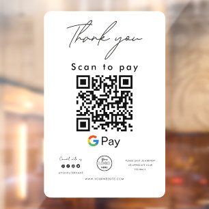Vinilos Para Cristales Google Pay QR Code Scan - Escáner de logotipo para
