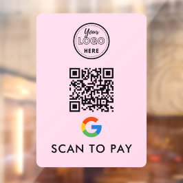 Vinilos Para Cristales Google Pay QR Code Scan para pagar el logotipo mod